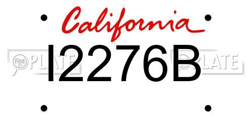 I2276B California License Plate