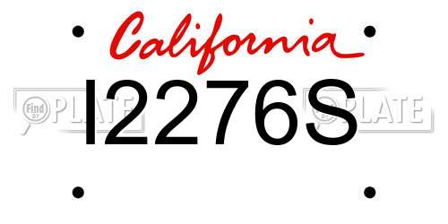 I2276S California License Plate
