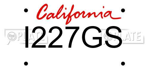 I227GS California License Plate