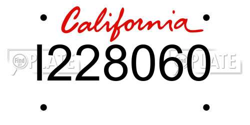 I228060 California License Plate