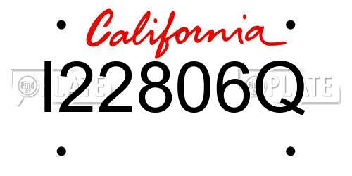I22806Q California License Plate