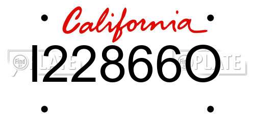I22866O California License Plate