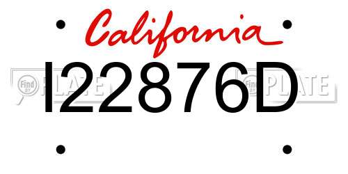 I22876D California License Plate