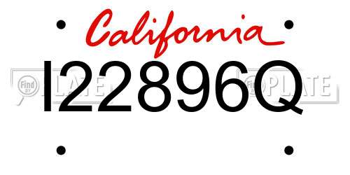 I22896Q California License Plate