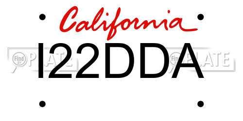 I22DDA California License Plate