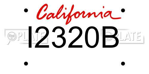 I2320B California License Plate