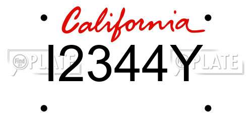 I2344Y California License Plate