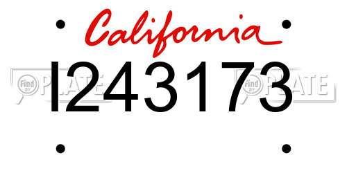 I243173 California License Plate