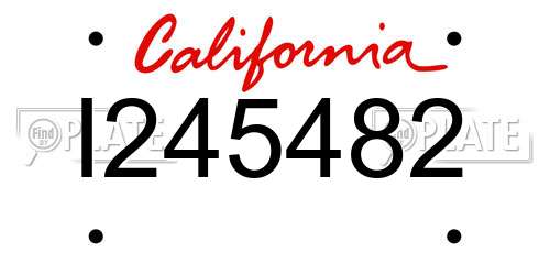 I245482 California License Plate