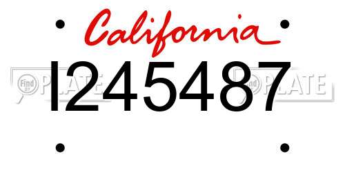 I245487 California License Plate