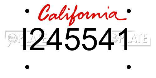 I245541 California License Plate