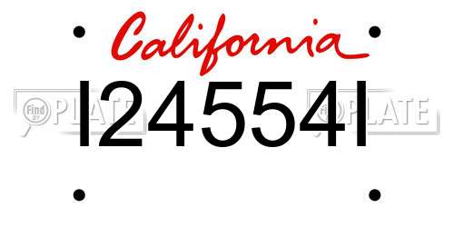 I24554I California License Plate