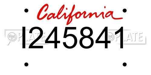 I245841 California License Plate