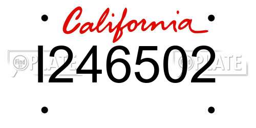 I246502 California License Plate