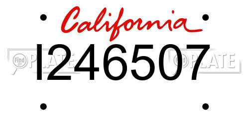 I246507 California License Plate