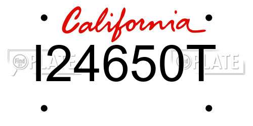 I24650T California License Plate