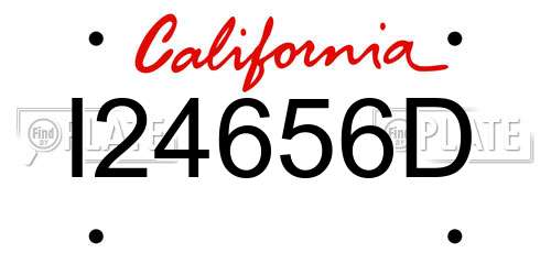 I24656D California License Plate