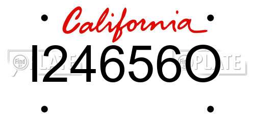 I24656O California License Plate