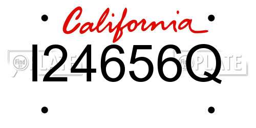 I24656Q California License Plate