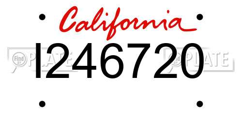 I246720 California License Plate