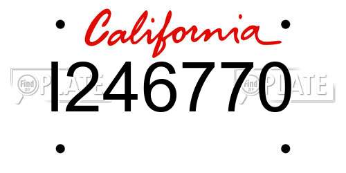 I246770 California License Plate