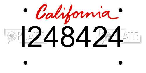 I248424 California License Plate