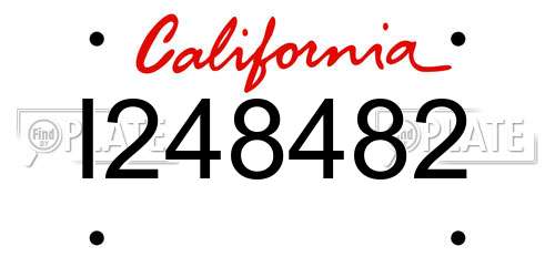 I248482 California License Plate