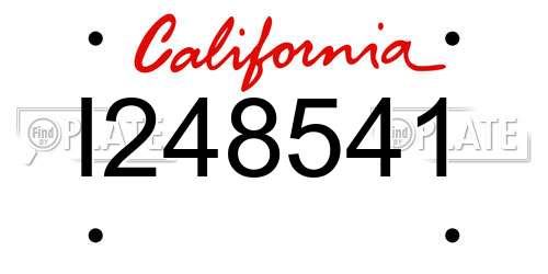 I248541 California License Plate
