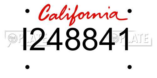 I248841 California License Plate