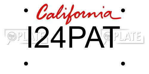 I24PAT California License Plate