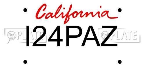 I24PAZ California License Plate