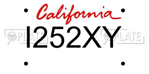 I252XY California License Plate