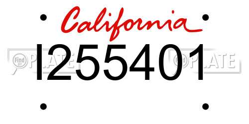 I255401 California License Plate