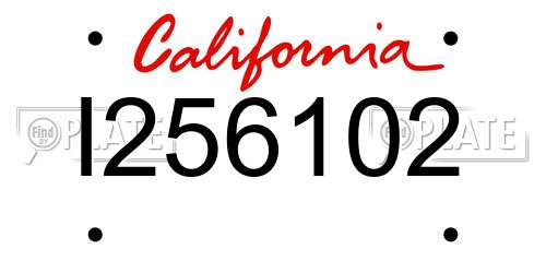 I256102 California License Plate