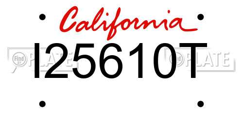 I25610T California License Plate