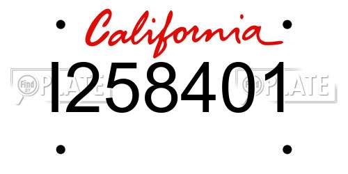 I258401 California License Plate