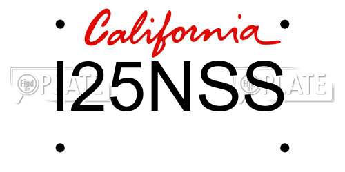 I25NSS California License Plate