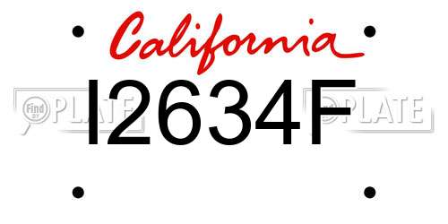 I2634F California License Plate