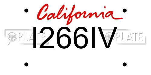 I266IV California License Plate