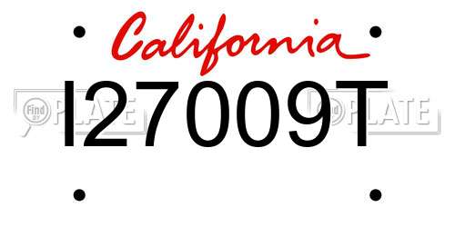 I27009T California License Plate