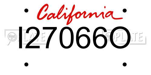 I27066O California License Plate