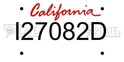 I27082D California License Plate