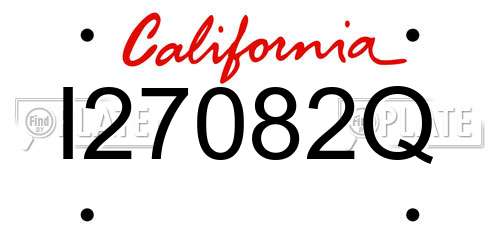 I27082Q California License Plate