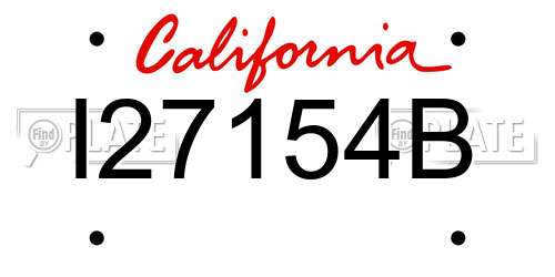 I27154B California License Plate