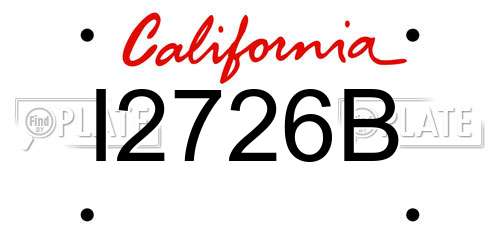I2726B California License Plate