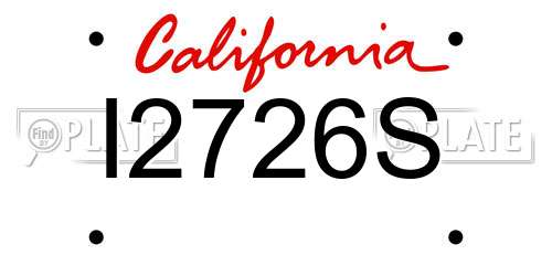 I2726S California License Plate
