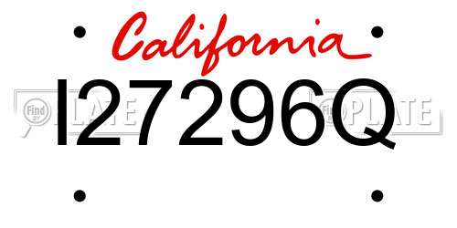 I27296Q California License Plate