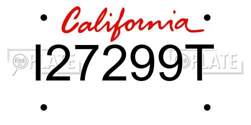 I27299T California License Plate