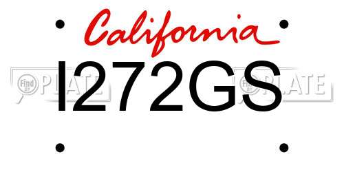 I272GS California License Plate