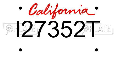I27352T California License Plate